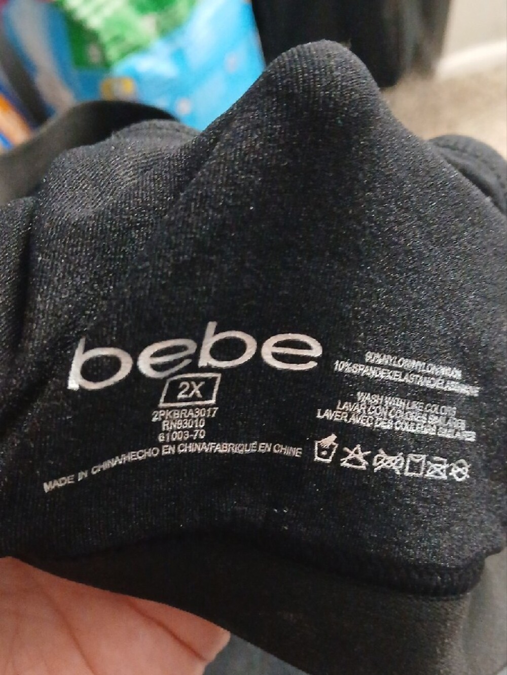 bebe Black Logo Elastic Racerback Bralette - Picture 4 of 6